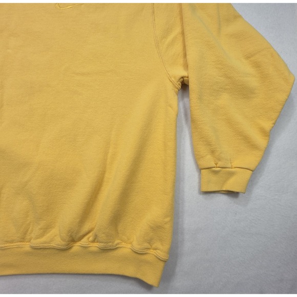 Vintage 90s Nike Swoosh Sweatshirt White Tag Yellow on Yellow Crewneck Mens XL - Picture 3 of 9